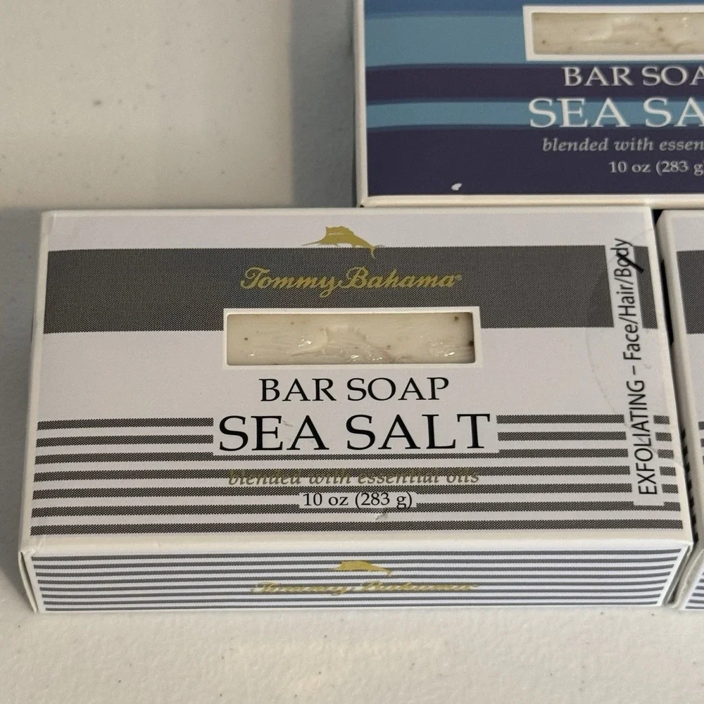 3-Pack Tommy Bahama ~ Sea Salt Bar Soap for Men with Essential Oils 10 oz Each